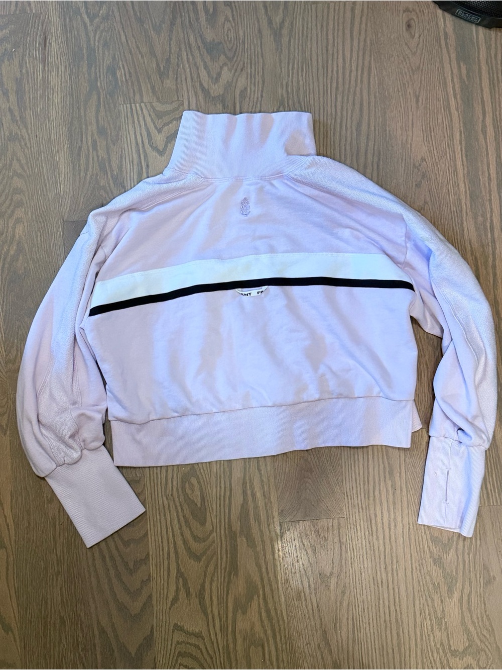 Free People Movement - Lavender Cropped Zip Up. Contrast Stripe on Back - SM